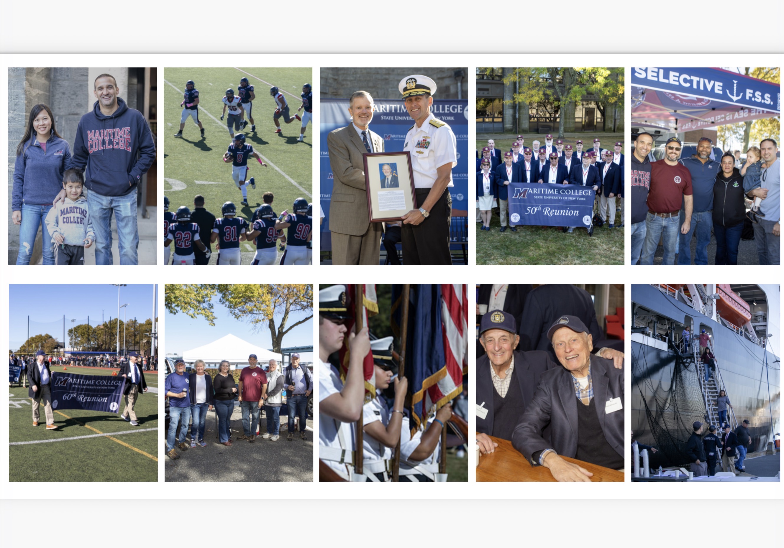 A collage of alumni celebrating homecoming