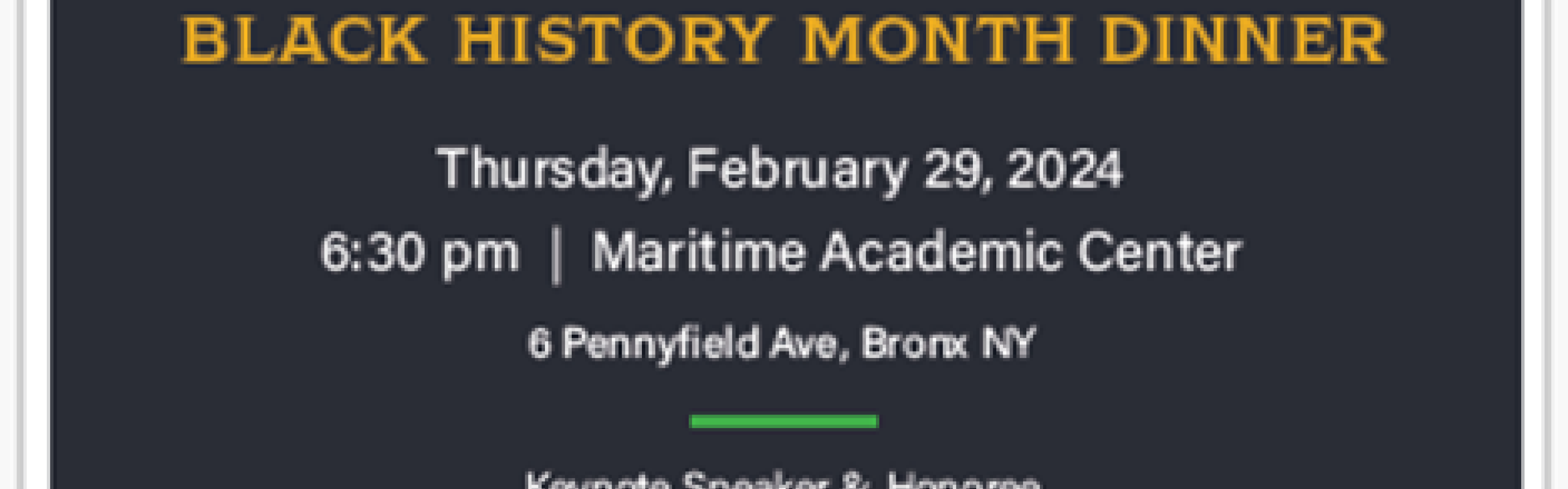 Black History Month Dinner