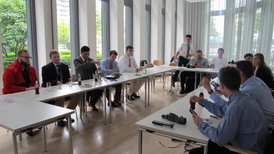 students listening to a lecture on logistics